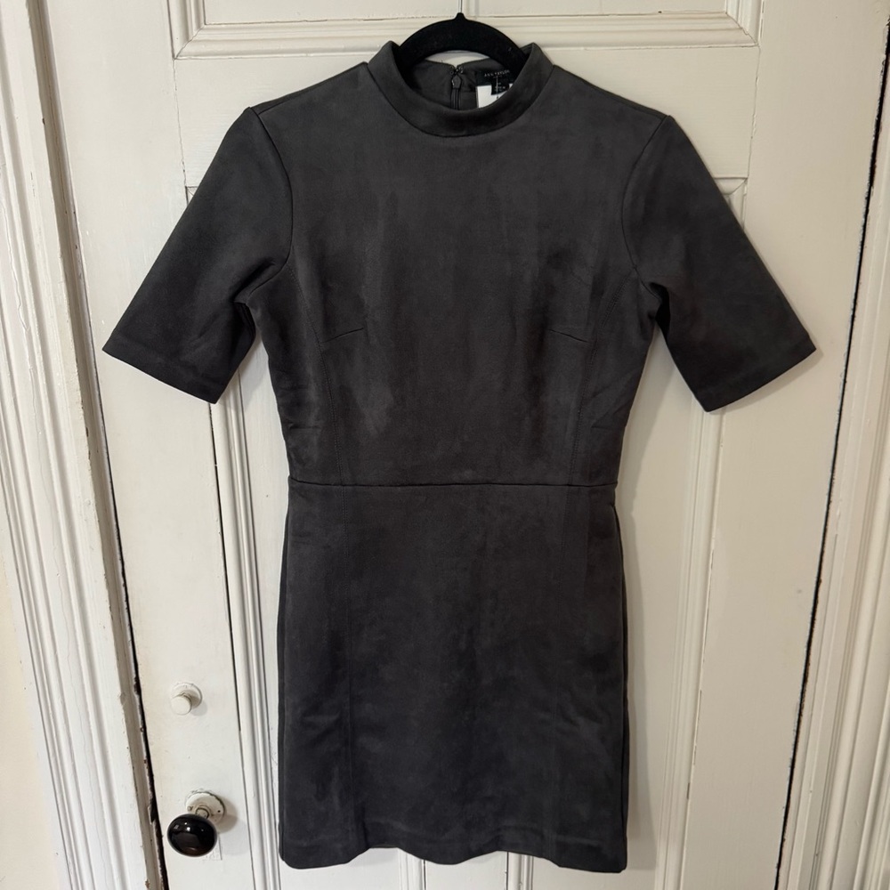 Ann Taylor Faux Suede Mock Neck Sheath Dress